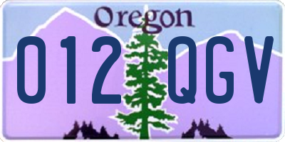 OR license plate 012QGV
