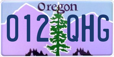 OR license plate 012QHG