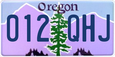 OR license plate 012QHJ