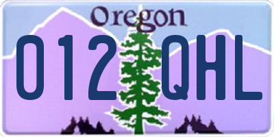 OR license plate 012QHL