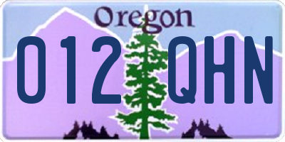 OR license plate 012QHN
