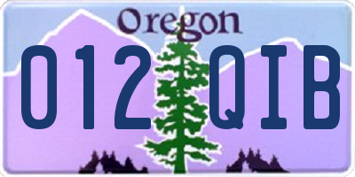 OR license plate 012QIB