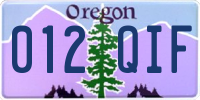 OR license plate 012QIF