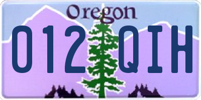 OR license plate 012QIH