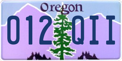 OR license plate 012QII