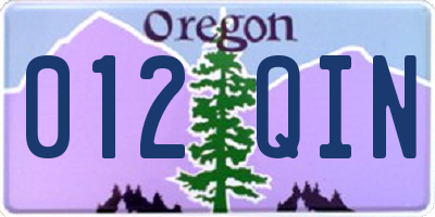 OR license plate 012QIN