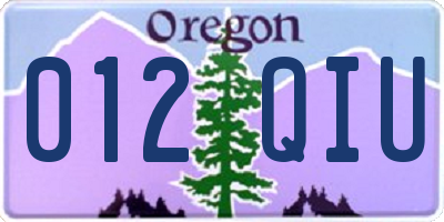OR license plate 012QIU