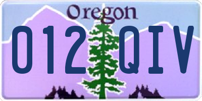 OR license plate 012QIV