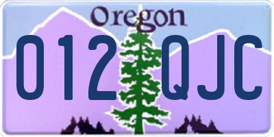 OR license plate 012QJC