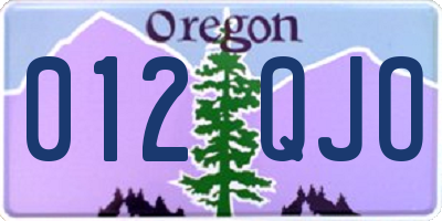 OR license plate 012QJO
