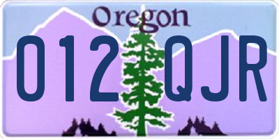 OR license plate 012QJR