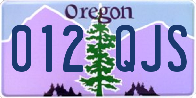 OR license plate 012QJS