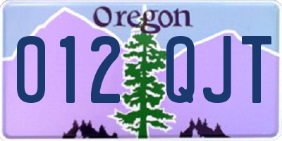 OR license plate 012QJT