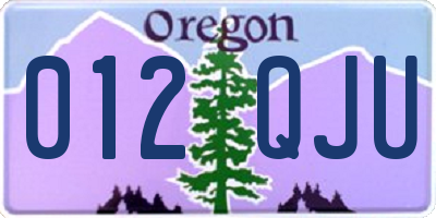 OR license plate 012QJU