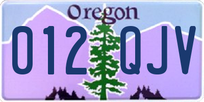 OR license plate 012QJV