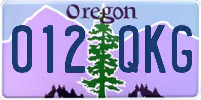 OR license plate 012QKG