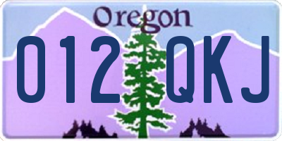 OR license plate 012QKJ