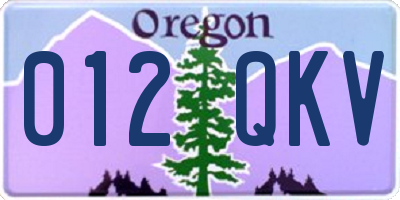 OR license plate 012QKV