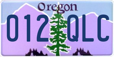 OR license plate 012QLC