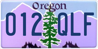 OR license plate 012QLF
