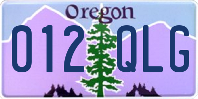 OR license plate 012QLG