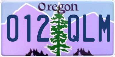 OR license plate 012QLM