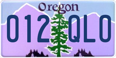 OR license plate 012QLO