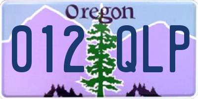 OR license plate 012QLP