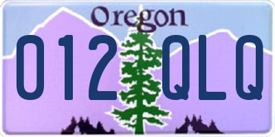 OR license plate 012QLQ