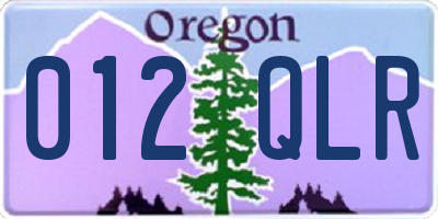 OR license plate 012QLR