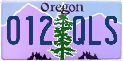OR license plate 012QLS