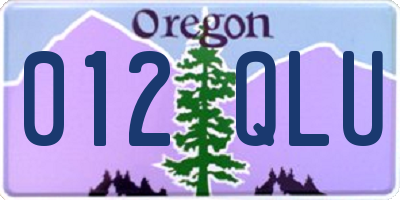 OR license plate 012QLU