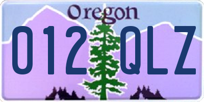 OR license plate 012QLZ