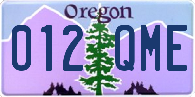 OR license plate 012QME