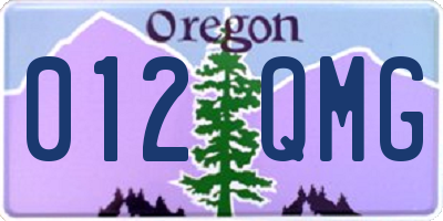 OR license plate 012QMG