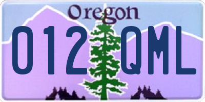 OR license plate 012QML