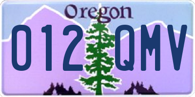 OR license plate 012QMV