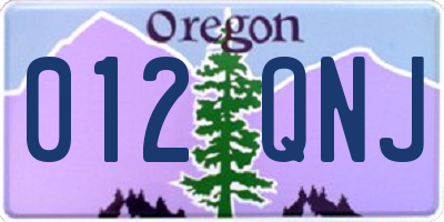 OR license plate 012QNJ