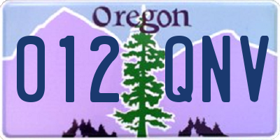 OR license plate 012QNV