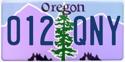 OR license plate 012QNY