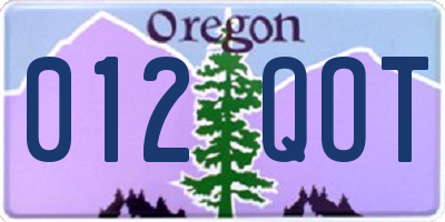 OR license plate 012QOT