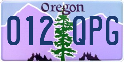 OR license plate 012QPG
