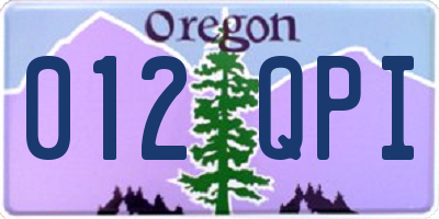 OR license plate 012QPI