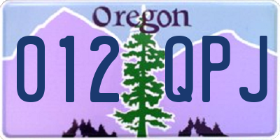 OR license plate 012QPJ