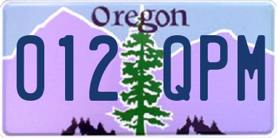 OR license plate 012QPM