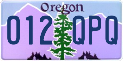 OR license plate 012QPQ