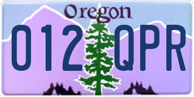 OR license plate 012QPR