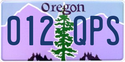 OR license plate 012QPS