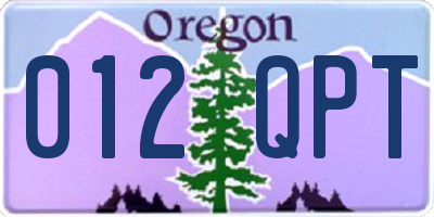 OR license plate 012QPT