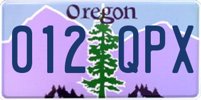 OR license plate 012QPX
